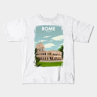 Rome Italy Travel Poster Kids T-Shirt